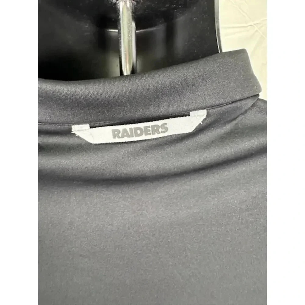 NEW Nike Oakland Raiders Sideline Performance Polo Striped Shirt Gray Mens M - Picture 10 of 11